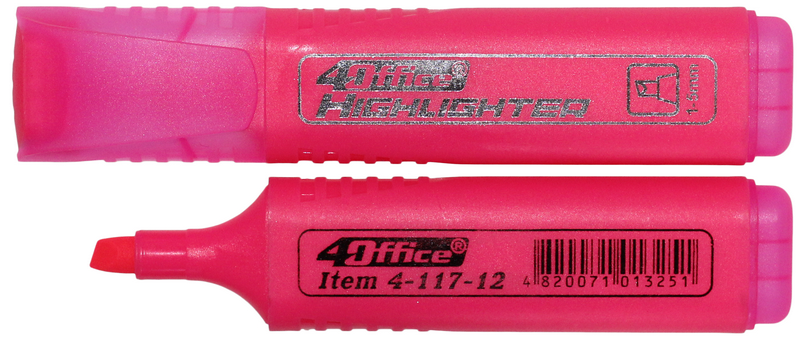 Маркер 4OFFICE текстовий (4-117-12), рожевий